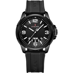nf9215t b w b naviforce watch men black dial rubber strap quartz battery analog three hand for dream
