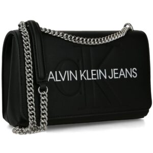 calvin klein black women crossbody bag ew flap k60k607198