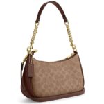 Coach Gold Tan Brown Women Shoulder Bag | Watches Prime