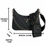 Guess Coal Black Shoulder Bag For Women | Watches Prime