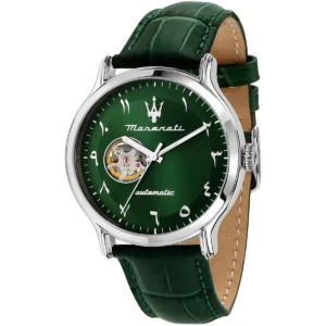 r8821118013 maserati limited edition arabic numbers watch men automatic green dial leather strap analog three hand epoca