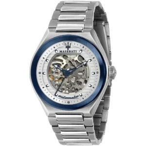 r8823139002 maserati watch men automatic gray dial metal stainless steel silver strap analog three hand triconic