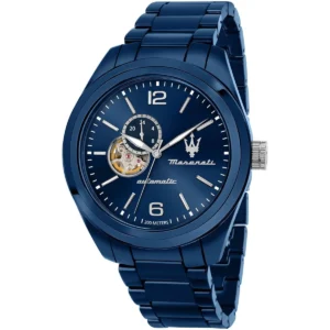 r8823150002 maserati watch men automatic 200meters blue dial ceramic strap analog 4 hands traguardo