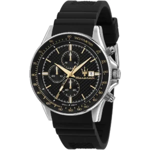 r8871640005 maserati watch men black dial rubber strap quartz battery analog chronograph sfida