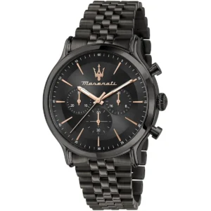 r8873618019 maserati limited edition watch men black dial metal stainless steel gray strap quartz battery analog chronograph epoca