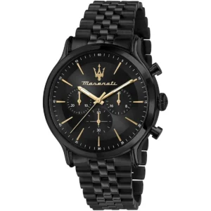 r8873618020 maserati limited edition watch men black dial metal stainless steel strap quartz battery analog chronograph epoca