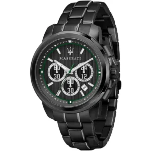 r8873637004 maserati watch men black dial metal stainless steel strap quartz battery analog chronograph royale