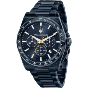 r8873652008 maserati watch men blue dial metal stainless steel strap quartz battery analog chronograph velocita