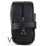 Tommy Hilfiger Black Leather Mens Clutch Bag Gift Box Patterned Logo | Watches Prime
