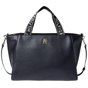 Tommy Hilfiger Leather Mens Clutch Black Bag Gift Box Patterned Logo | Watches Prime