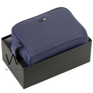 tommy hilfiger blue mens clutch leather bag gift box mercedes benz edition