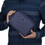 Tommy Hilfiger Blue Mens Clutch Leather Bag Gift Box Mercedes Benz Edition | Watches Prime