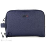 Tommy Hilfiger Blue Mens Clutch Leather Bag Gift Box Mercedes Benz Edition | Watches Prime