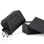 Tommy Hilfiger Leather Mens Clutch Black Bag Gift Box Patterned Logo | Watches Prime