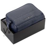 Tommy Hilfiger Navy Blue Leather Mens Clutch Bag Gift Box | Watches Prime