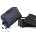 Tommy Hilfiger Navy Blue Leather Mens Clutch Bag Gift Box | Watches Prime
