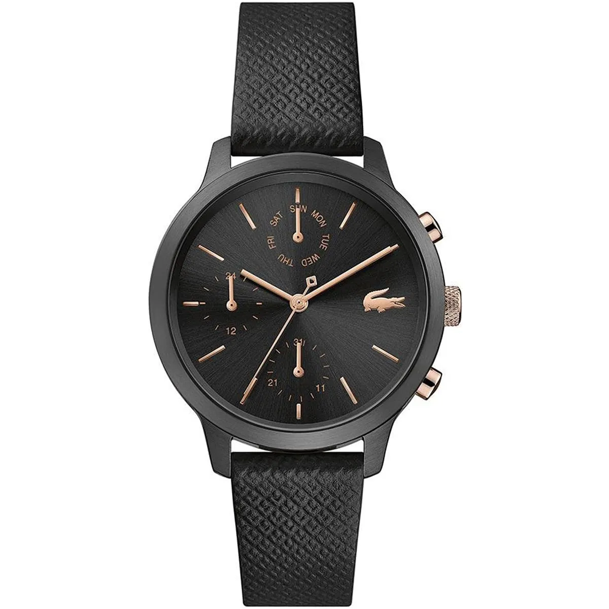 Lacoste Women's 12.12 Black Leather Watch | Watches Prime Lacoste Women's 12.12 Black Leather Watch | Watches Prime