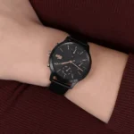 Lacoste Women's 12.12 Black Leather Watch | Watches Prime Lacoste Women's 12.12 Black Leather Watch | Watches Prime