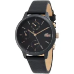 Lacoste Women's 12.12 Black Leather Watch | Watches Prime Lacoste Women's 12.12 Black Leather Watch | Watches Prime