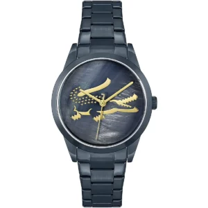 2001215 lacoste watch ladycroc mini women blue dial stainless steel strap