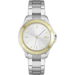 2001222 lacoste watch swing women silver dial stainless steel strap