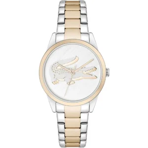 2001263 lacoste watch ladycroc mini women silver dial rose gold stainless steel strap