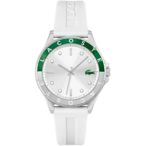 2001265 lacoste watch swing women white dial rubber strap