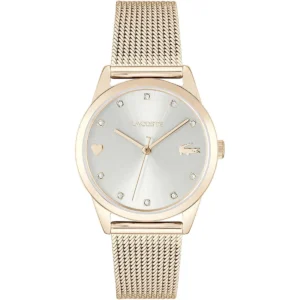 2001306 lacoste watch stargaze women rose gold dial stainless steel strap mesh