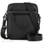 Armani Men's Black Pebbled Crossbody Bag | Watches Prime