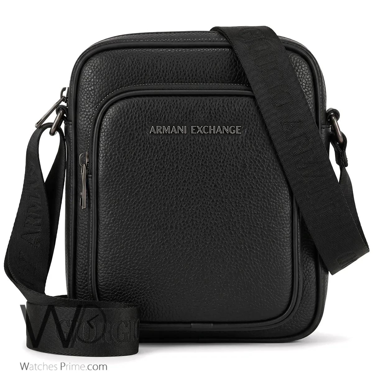Armani Exchange Black Textured Crossbody For Men Bag