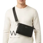 Lacoste Black Piqué Crossbody Bag & Clutch | Watches Prime