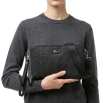 Lacoste Black Piqué Crossbody Bag & Clutch | Watches Prime