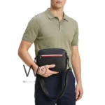 Tommy Hilfiger Black Pebbled Crossbody Bag | Watches Prime