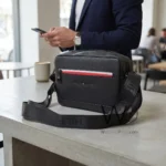 Tommy Hilfiger Black Pebbled Crossbody Bag | Watches Prime