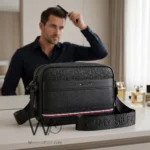 Tommy Hilfiger Black Pebbled Monogram Bag | Watches Prime