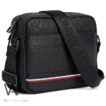 Tommy Hilfiger Black Pebbled Monogram Bag | Watches Prime