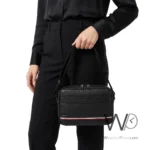 Tommy Hilfiger Black Pebbled Monogram Bag | Watches Prime