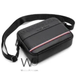 Tommy Hilfiger Black Pebbled Monogram Bag | Watches Prime