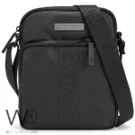 HUGO BOSS Black Matte Messenger Crossbody Bag | Watches Prime