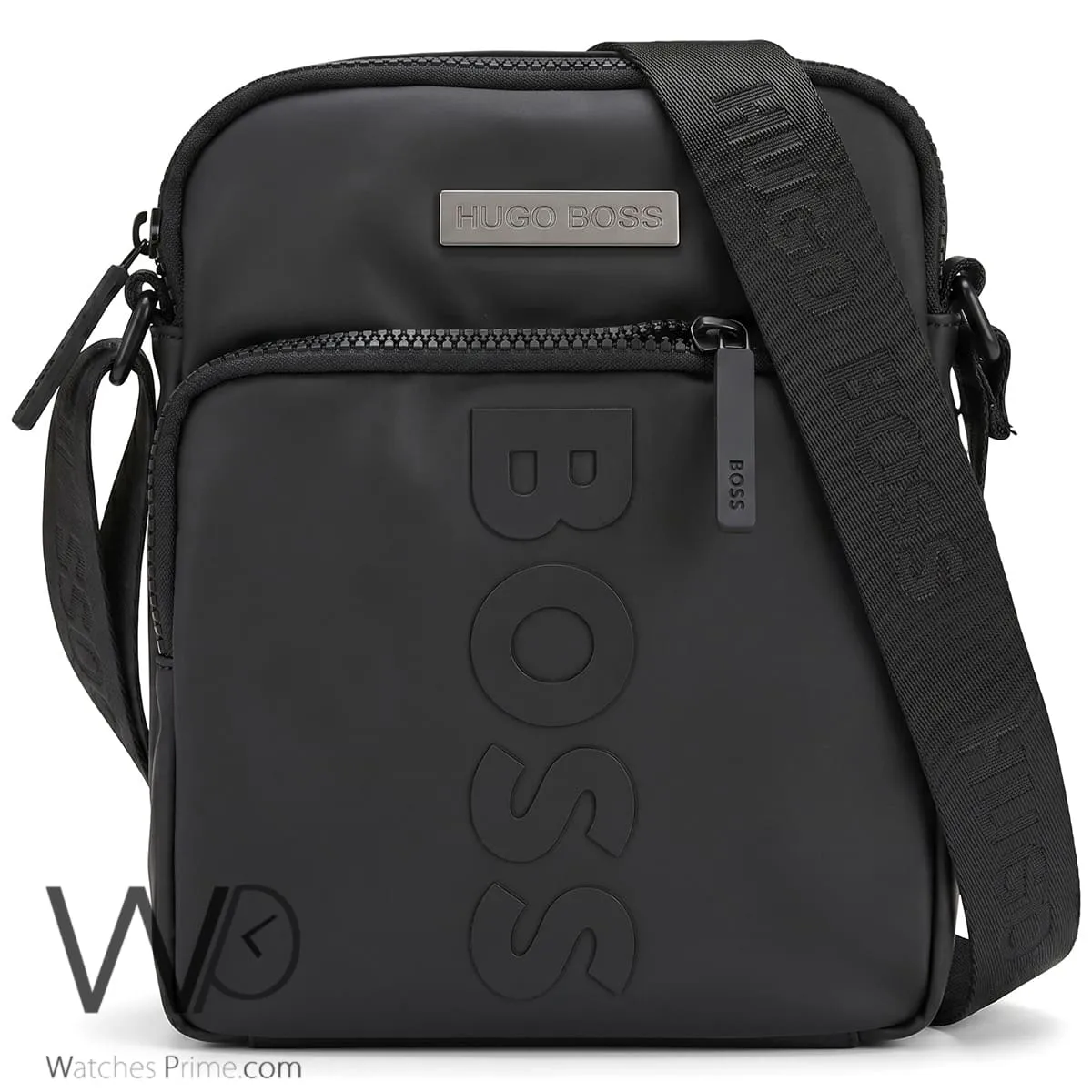 HUGO BOSS Black Matte Messenger Crossbody Bag | Watches Prime HUGO BOSS Black Matte Messenger Crossbody Bag | Watches Prime