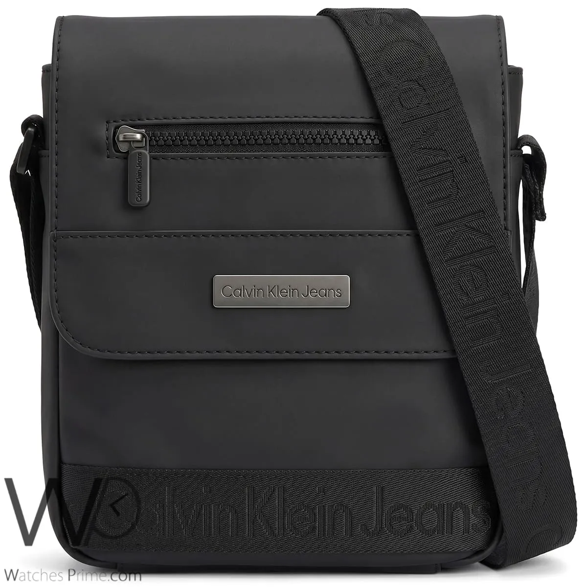 Calvin Klein Black Flap Crossbody Bag | Watches Prime Calvin Klein Black Flap Crossbody Bag | Watches Prime