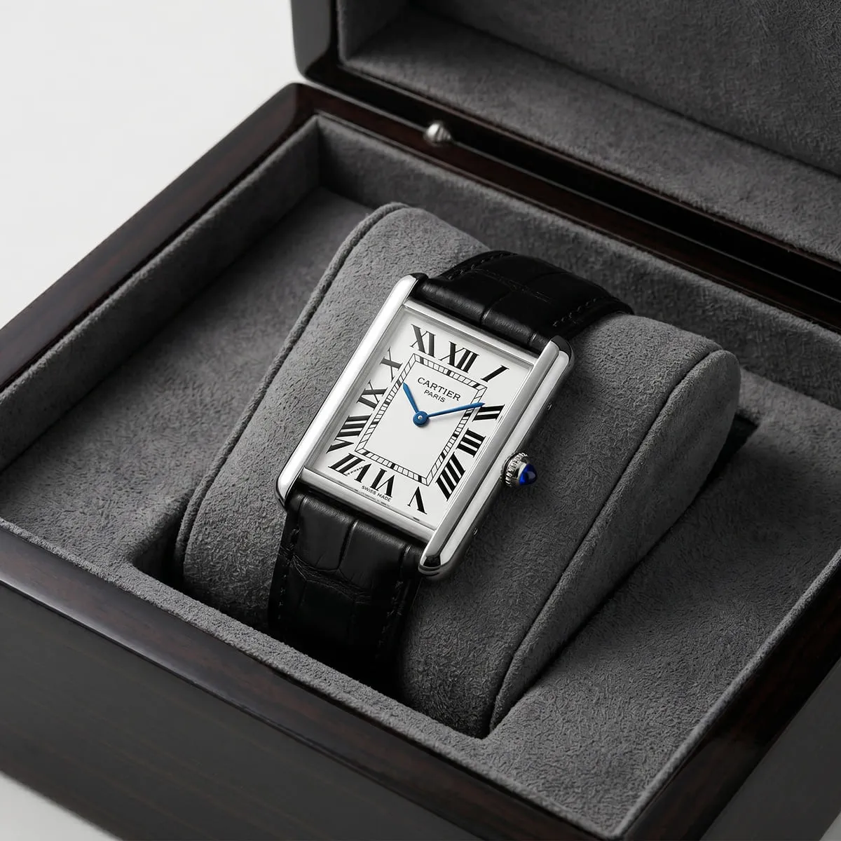 Cartier Men's Rectangular Silver Watch | Watches Prime Cartier Men's Rectangular Silver Watch | Watches Prime