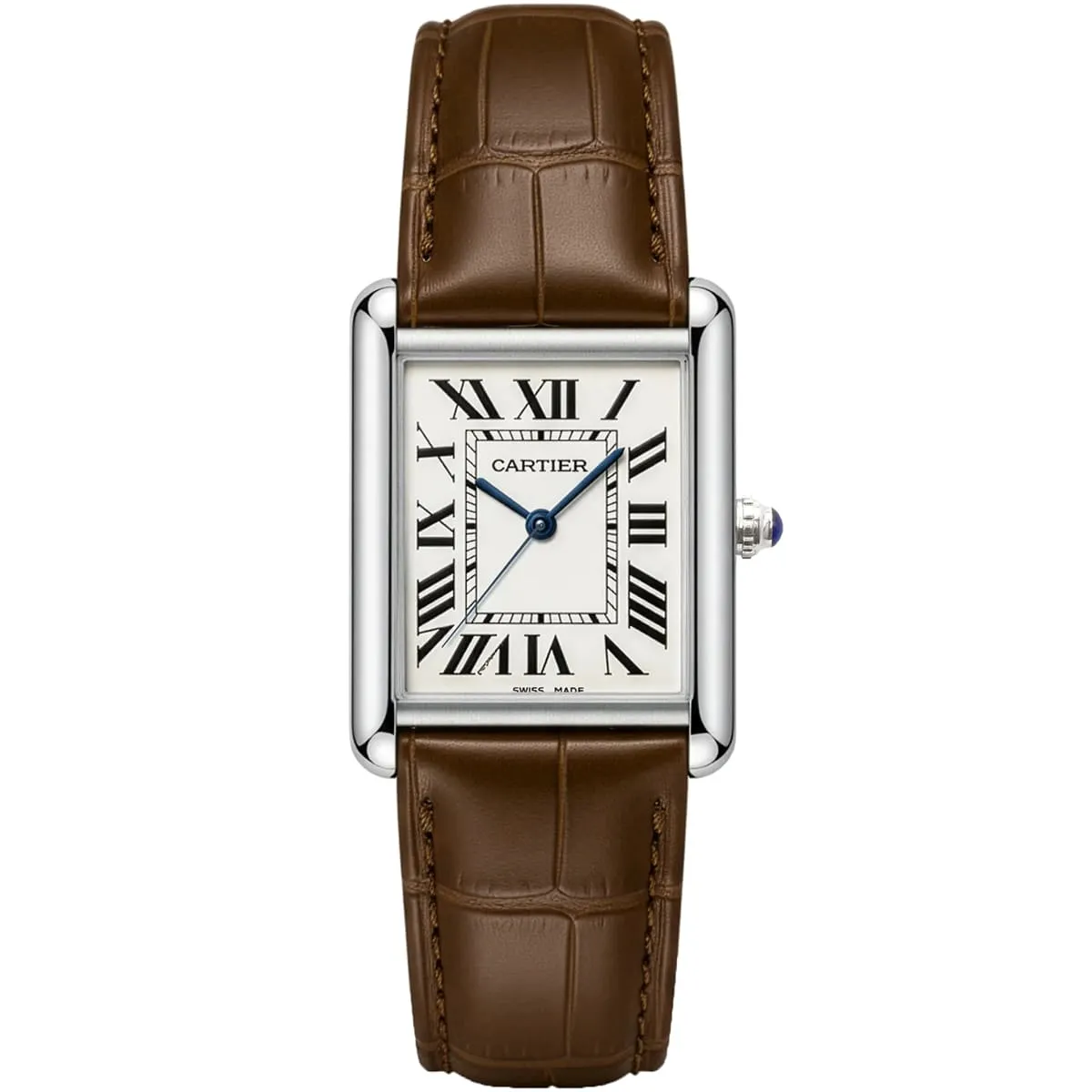ساعة كارتير Cartier رجالي جلد بني كلاسيك | واتشز برايم ساعة كارتير Cartier رجالي جلد بني كلاسيك | واتشز برايم