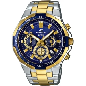 casio edifice men efr 554 blue gold watch