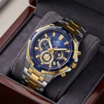 Casio Edifice EFR-554 Men's Blue Gold Watch | Watches Prime