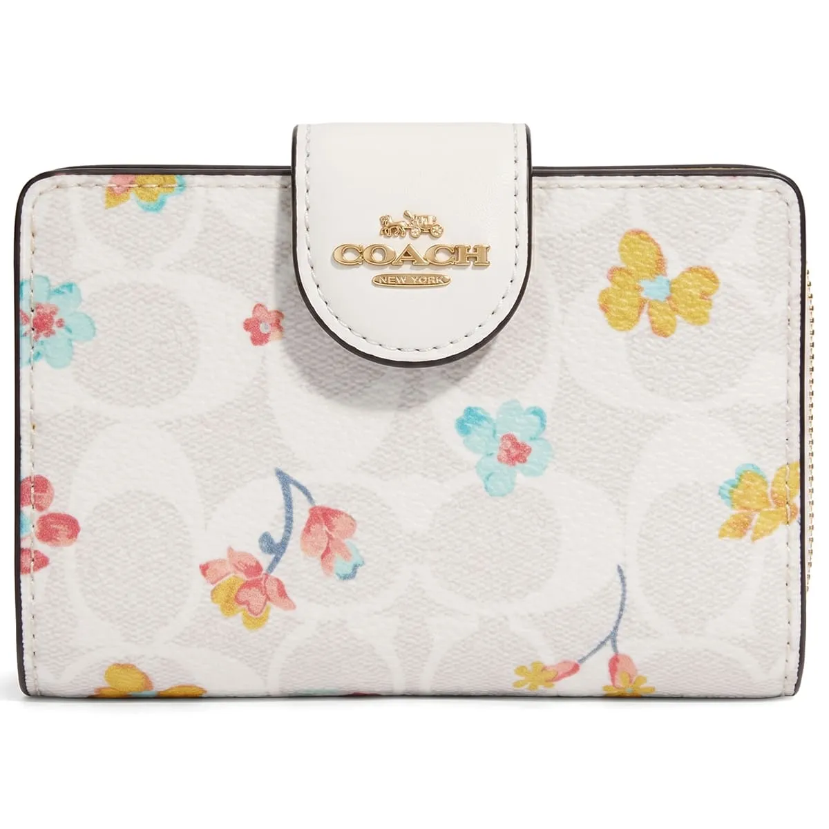 COACH Signature Khaki White Medium Wallet C8741 | Watches Prime COACH Signature Khaki White Medium Wallet C8741 | Watches Prime