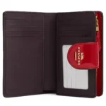 COACH Red Patent Leather Zip Wallet CV414 | Watches Prime