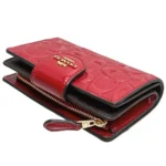 COACH Red Patent Leather Zip Wallet CV414 | Watches Prime