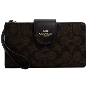 coach women signature canvas phone wallet c2874 wristlet