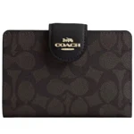 COACH Signature Walnut Black Zip Wallet CW786 | Watches Prime COACH Signature Walnut Black Zip Wallet CW786 | Watches Prime